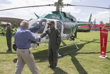 Así fue la ceremonia de entrega del helicóptero que ya cuida a los caleños