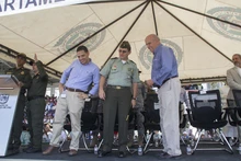 Así fue la ceremonia de entrega del helicóptero que ya cuida a los caleños