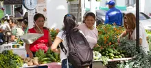 Mercado agroecológico con productos frescos y a precios justos