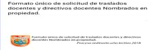 Formato único de solicitud de traslados docentes y directivos docentes Nombrados en propiedad.