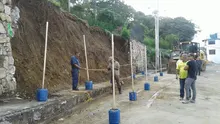 Personal de Infraestructura estabilizó muro de contención de San Antonio