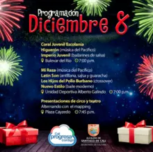 Diciembre 8 - Bulevar del Río - Hora: 7:00 p.m