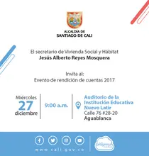 Secretaría de Vivienda Social y Hábitat rinde cuentas a la comunidad caleña este miércoles