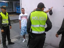 Toma preventiva de la policía en el centro de Cali