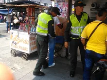 Toma preventiva de la policía en el centro de Cali