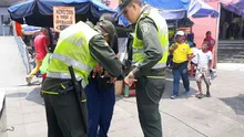 Toma preventiva de la policía en el centro de Cali