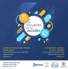 ‘Al encuentro con el Escritor’, programación especial del Centro Cultural de Cali 