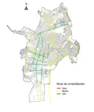Mapa consolidación global - Corredor urbano
