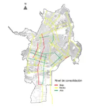 Mapa consolidación ambiental - Corredor estratégico urbano