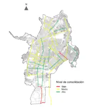 Mapa consolidación funcional - Corredor estratégico urbano