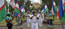 La banda marcial de la Fuerza Naval del Pacífico se lució en la Plaza de Cayzedo de Cali