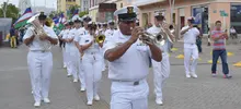 La banda marcial de la Fuerza Naval del Pacífico se lució en la Plaza de Cayzedo de Cali