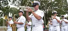 La banda marcial de la Fuerza Naval del Pacífico se lució en la Plaza de Cayzedo de Cali