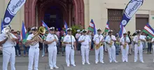 La banda marcial de la Fuerza Naval del Pacífico se lució en la Plaza de Cayzedo de Cali