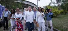 Artistas del Festival Petronio Álvarez dialogaron sobre industrias culturales con el presidente Duque y el alcalde Armitage.