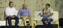 Artistas del Festival Petronio Álvarez dialogaron sobre industrias culturales con el presidente Duque y el alcalde Armitage.