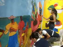 Mural interactivo fue la sensación en el Quilombo del Festival Petronio Álvarez