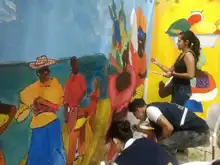 Mural interactivo fue la sensación en el Quilombo del Festival Petronio Álvarez