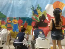 Mural interactivo fue la sensación en el Quilombo del Festival Petronio Álvarez