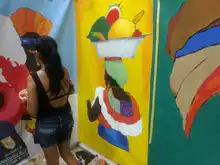 Mural interactivo fue la sensación en el Quilombo del Festival Petronio Álvarez