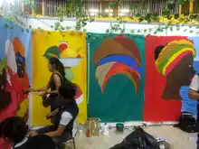 Mural interactivo fue la sensación en el Quilombo del Festival Petronio Álvarez