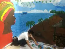 Mural interactivo fue la sensación en el Quilombo del Festival Petronio Álvarez