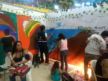 Mural interactivo fue la sensación en el Quilombo del Festival Petronio Álvarez