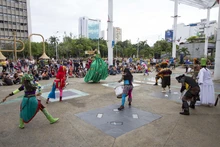 El circo Incubaxion Teatro invitó a conservar el medio ambiente.