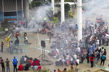 El circo Incubaxion Teatro invitó a conservar el medio ambiente.