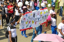 Secretaría de Bienestar Social marchó por el regreso de la niña Michelle Valarezo