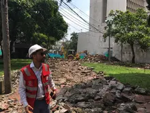 Parque Central arrancó obras haciendo demolición de zona dura