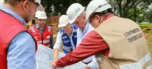 Con la fundición del primer pilote, se dio inicio a la construcción del puente de la 100 con 25