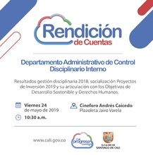 Control Disciplinario invita a la comunidad a su rendición de cuentas