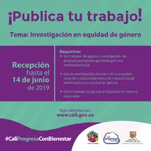 Convocatoria abierta para presentar trabajos de investigación en equidad de género con énfasis en Santiago de Cali