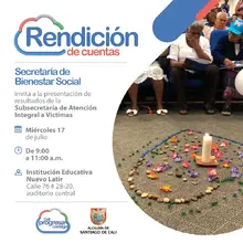 La Secretaría de Bienestar Social, rendirá cuentas sobre la gestión por las víctimas de la ciudad