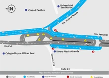 Cambios viales por obras de ampliación de la vía Cali - Jamundí