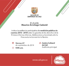 Este viernes, rendición pública de cuentas sobre la garantía de derechos para la primera infancia, infancia, adolescencia y juventud