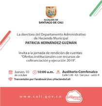 Invitación a segunda actividad de rendición de cuentas 2019