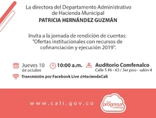 Invitación a segunda actividad de rendición de cuentas 2019