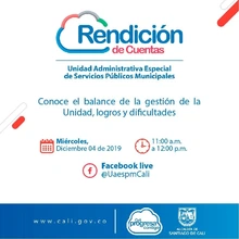 Rendición de cuentas Virtual de la Unidad Administrativa Especial de Servicios Públicos Municipales