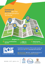 Planeación Municipal presentará a la comunidad avances de ejecución del POT