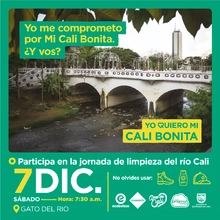 Dale un regalo a Cali este sábado 7 de diciembre en la jornada de limpieza del río Cali 