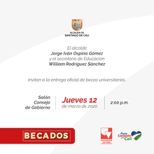 Secretaría de Educación otorga 15 becas universitarias a jóvenes de instituciones educativas