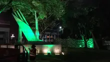 Los monumentos de Cali se visten de verde y azul por los días de San Patricio y del Agua