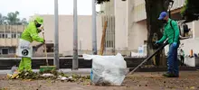 El CAM y sus alrededores recibieron baño de desinfección, es una de las 88 áreas programadas para la limpieza sanitaria