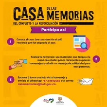 La Casa de las Memorias abre espacio para construir el Libro Memorial.