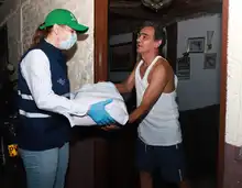 Infraestructura apoya la entrega de mercados en la comuna 19