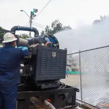 Con cañones de largo alcance comenzó otra etapa en el lavado y desinfección de Cali