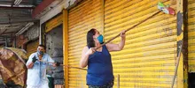 Santa Elena recibió baño matutino, jornada de lavado y desinfección por la vida de todos