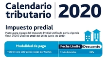 Plazo para pago de impuesto predial unificado